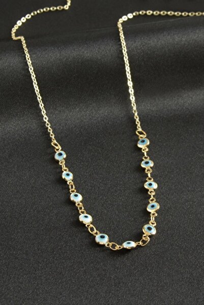 ZERO LAND Storozal Evil Eye Enamel Necklace (64114) - White