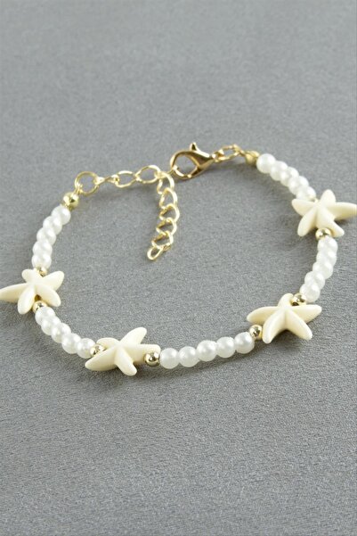 ZERO LAND سوار STOROZAL من اللؤلؤ على شكل نجم البحر (63721) - أبيض