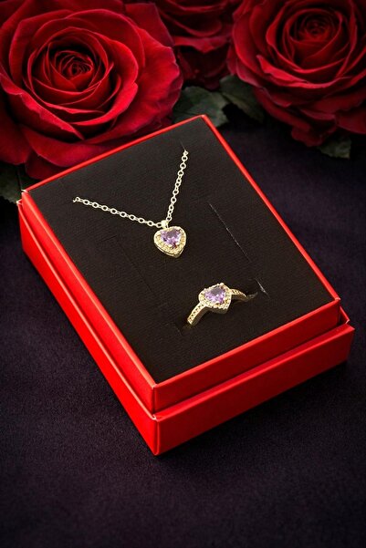 ZERO LAND طقم أحجار الزركون على شكل قلب من STOROZAL Pnr (62135) - أصفر