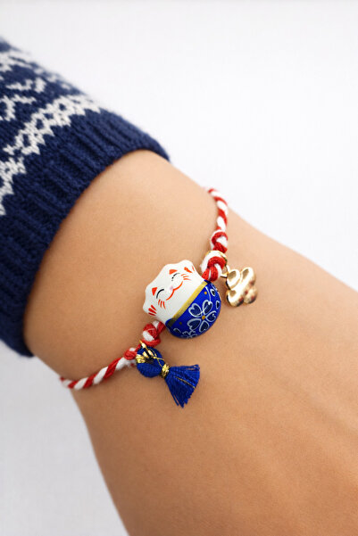 EL YAPIMI Marteniçka Şans Kedisi Bileklik