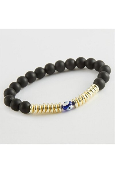 ZERO LAND سوار من الحجر الطبيعي أونيكس هيماتيت من ستوروزال (73818) - أسود