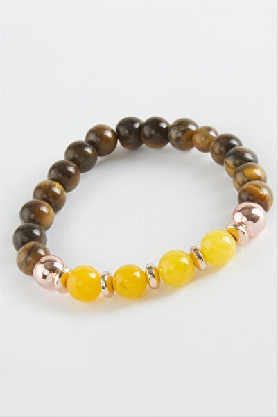 ZERO LAND سوار STOROZAL من حجر العين النمر الطبيعي (71514) - بني