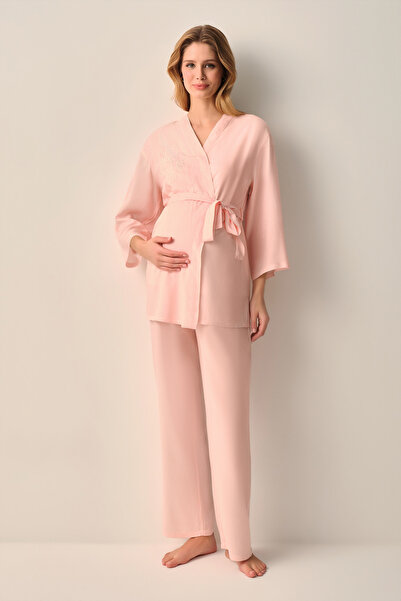 SUWEN Stripe Hamile Lohusa Sabahlık