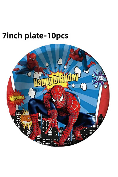 Choice22 ١٠ قطع من أطباق سبايدرمان مقاس ٧ بوصات لتزيين حفلات أعياد الميلاد، أ...