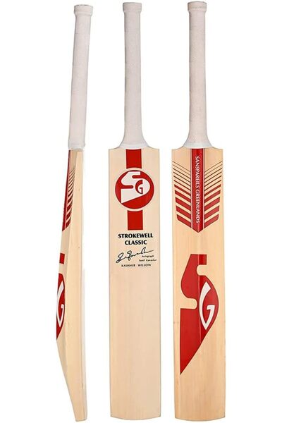 SG Strokewell Classic Cricket Bat Short Handle, Wood, Multicolor, One Size