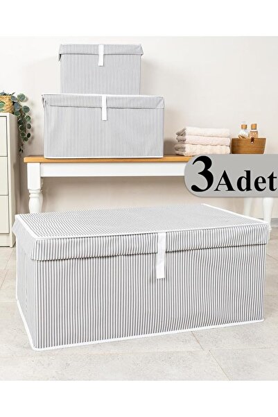 Genel Markalar Amaçlı Düzenleyici Kapaklı Sandık Tipi Kutu Hurç Organizer 3 L...
