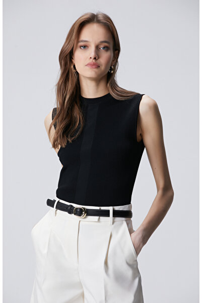 Network Siyah Ribana Örgü Jakarlı Triko