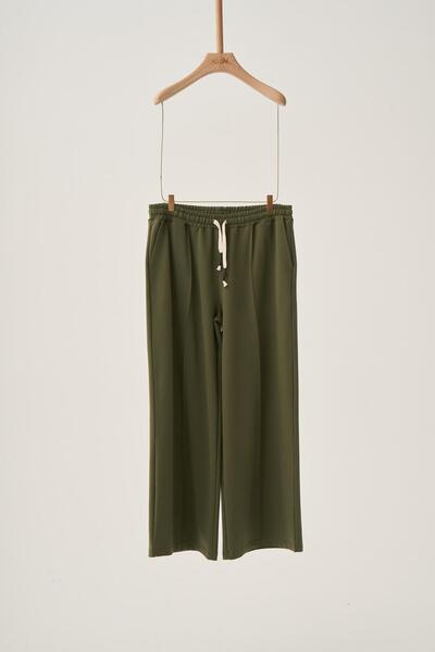 ALLDAY Green-Cotton Ribbed Sweatpants