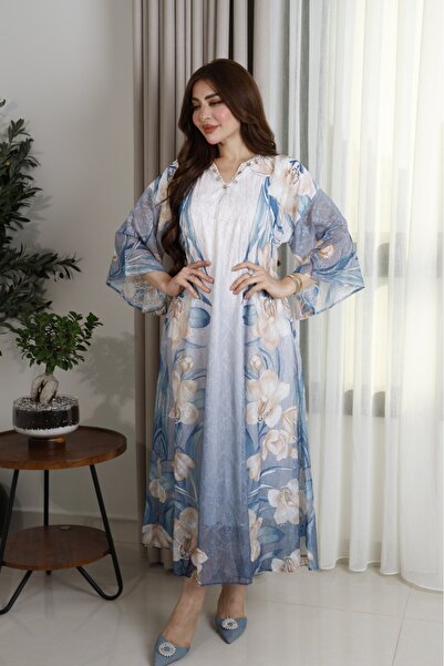 BORÇAY Luxurious embroidered women's jalabiya available in three colors