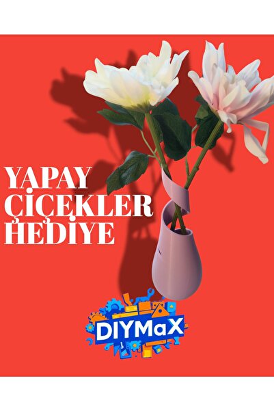 DIYMaX Verda Artificial Flower Pot 20 cm Decorative Modern Desktop Flower Pot...