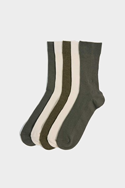 DeFacto Men's 5-Pack Cotton Long Socks G2109Axns