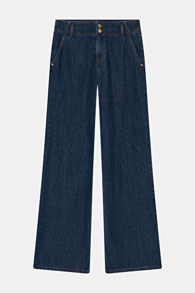 W Collection İNDİGO BOL PAÇA DENİM PANTOLON
