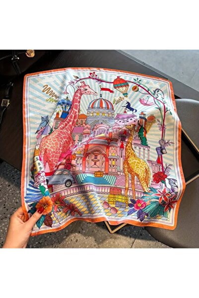 Bermody Women's Bandana Scarf 50X50 Square Scarf Rayon Italian Stitched Neck ...