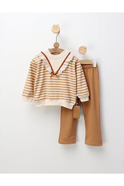 MiniKids Mada embroidered suit, beige pattern