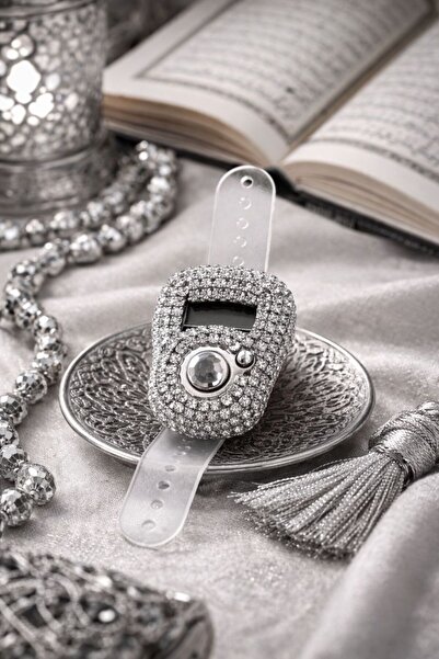 GÜLSEMALİ Gümüs El işlemesi Lüks Taşlı Zikirmatik Şık Zarif Özel Hediyelik Da...