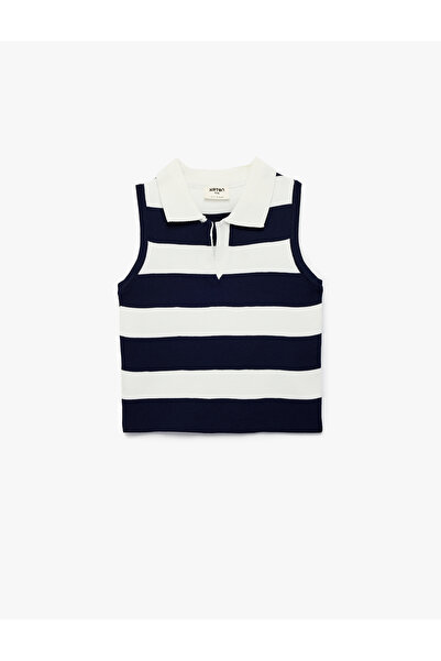 Koton Slim Fit Knitwear Sleeveless Polo Neck Blouse