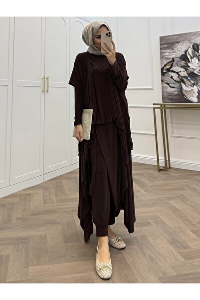 bezenstore HERA YELEKLİ ÜÇLÜ SANDY TAKIM