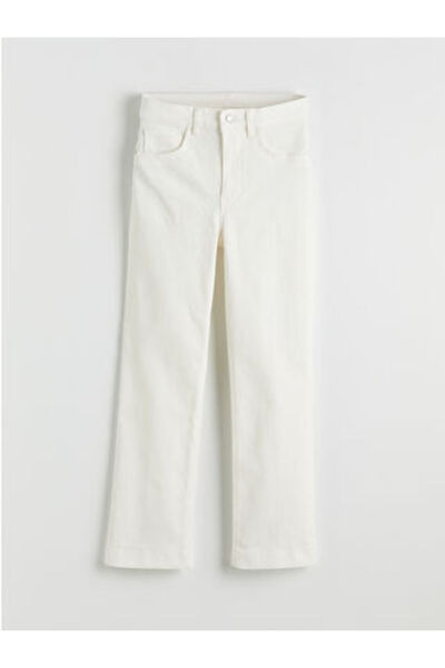 LC Waikiki Λευκό γυναικείο τζιν παντελόνι εφαρμοστό