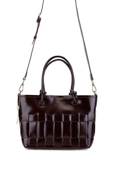 Tamer Tanca Women's Faux Leather Brown Shoulder Bag