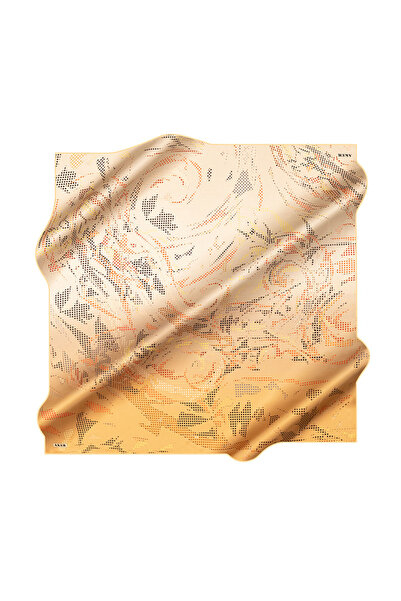Aker Beige 90X90 Silk Crepe Satin Scarf
