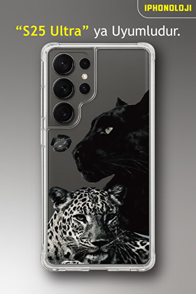 Caseji غطاء هاتف سامسونج S25 ألترا متوافق مع تصميم النمور، شفاف ومطبوع، يمتص ...