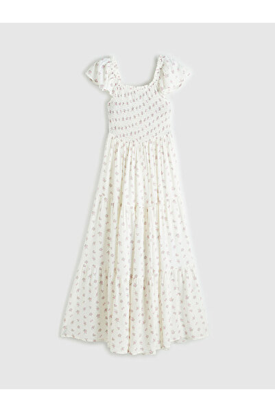 LC Waikiki فستان من Seçimler I Square بياقة روبا مزين بالزهور من قماش البوبلي...