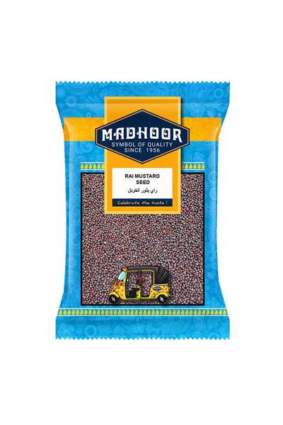 MADHOOR Rai Mustard Seeds Whole Tiny Black Sarso Tempered Spice (100g)