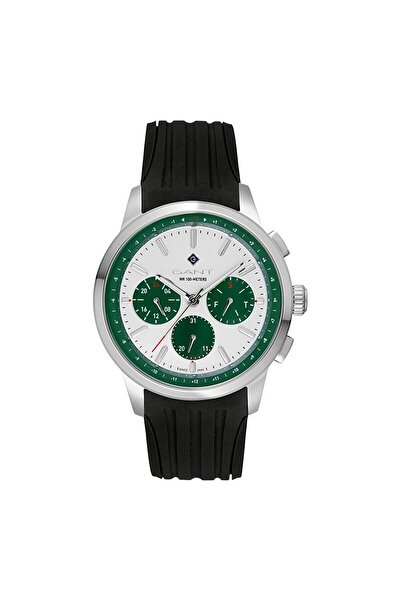 Gant Erkek Kol Saati Siyah Silikon Kordon Beyaz Yeşil Kadran 44.5 MM Paslanma...