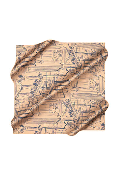 Aker Yellow 90X90 Silk Crepe Satin Scarf