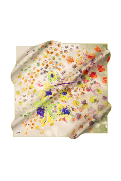 Aker Green 90X90 Silk Crepe Satin Scarf