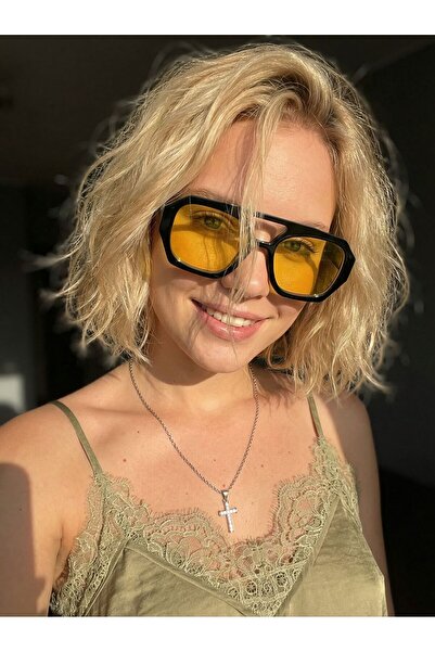 funeyes Vehla Black Frame Yellow Color Trend Glasses Sunglasses Colorful Glas...