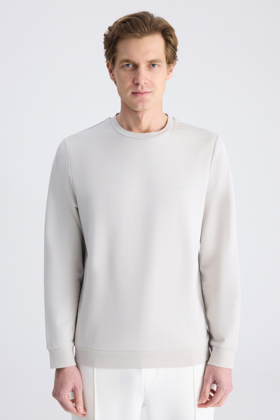 D'S Damat Ds Damat Regular Fit Stone Plain Cotton Sweatshirt