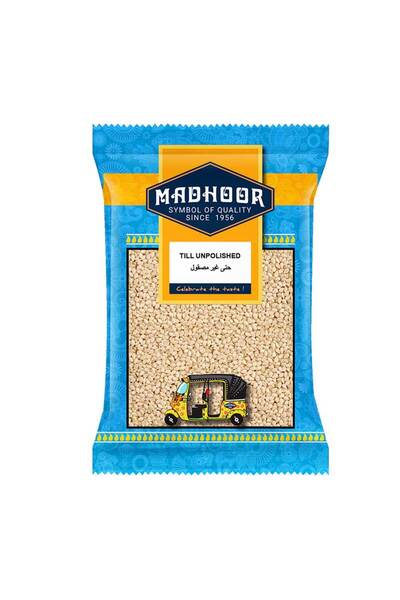 MADHOOR Till Unpolished Whole Raw Skin-On Natural White Sesame (500g)