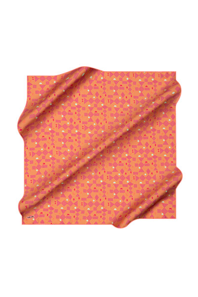 Aker Orange 90X90 Silk Crepe Satin Scarf