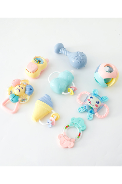 Fab N Funky Newborn Rattle with Set, Way To Fit Little Hands, Textured, Easy ...
