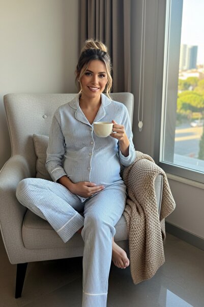 Miss Dünya Lissa Σετ πιτζάμες για εγκύους και μητρότητα Pure Comfort με μακρυ...