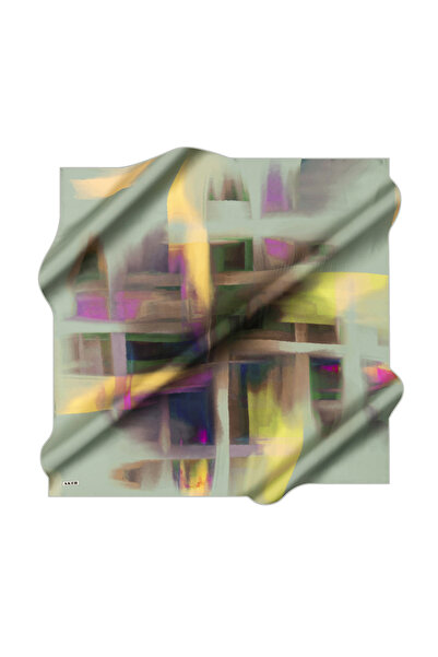 Aker Light Blue 90X90 Silk Crepe Satin Scarf