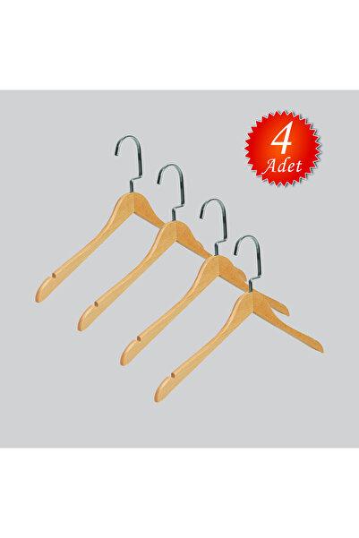 NYN Дерев'яний M001-Ç (Срібний гачок) Сорочка, футболка, блузка, сукня Вішалк...