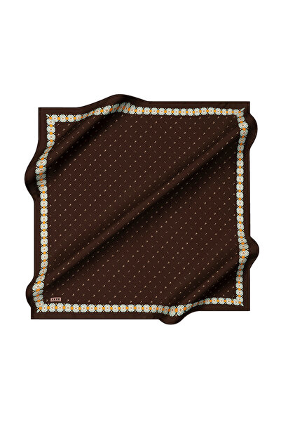 Aker Dark Brown 90X90 Silk Crepe Satin Scarf
