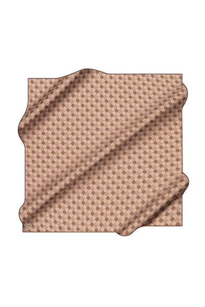 Aker Brown 90X90 Silk Crepe Satin Scarf