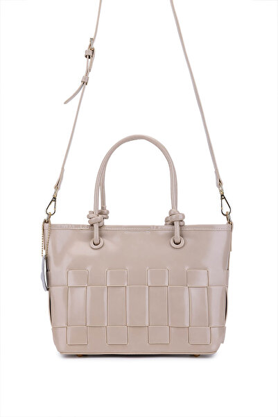 Tamer Tanca Women's Faux Leather Beige Shoulder Bag