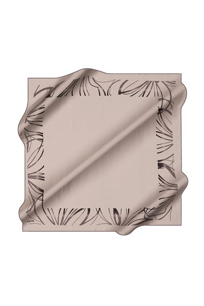 Aker Silver 90X90 Silk Crepe Satin Scarf