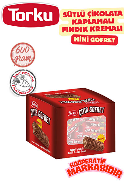 Torku Çıtır Mini Gofret 600 G Sütlü Çikolata Kaplı Fındık Kremalı