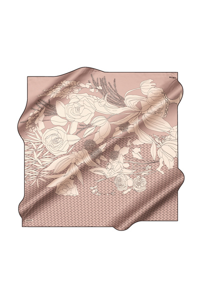 Aker Brown 90X90 Silk Crepe Satin Scarf