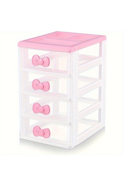 Choice Pink 4-Tier Plastic Organizer | Desktop Drawer for Cosmetics, Office &...