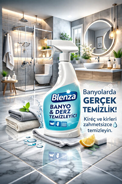 BLENZA Derz & Banyo Duşakabin Fayans Temizleyici , Küf, Sararma ve Kireç Karşıtı
