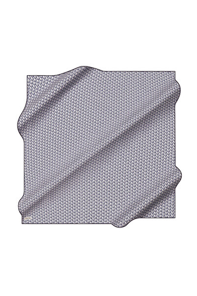 Aker Navy Blue 90X90 Silk Crepe Satin Scarf