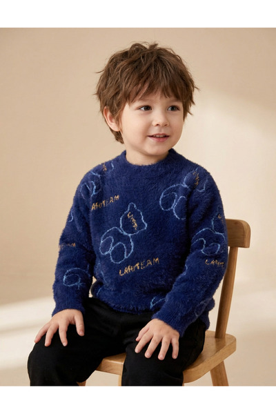 MiniKids Pulover Mohair, Keep & Moovin, bleumarin