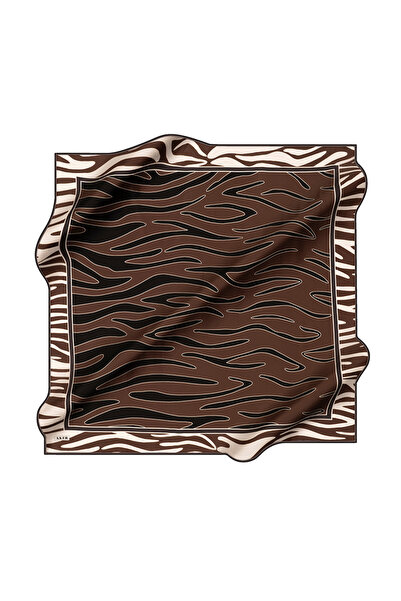 Aker Dark Brown 90X90 Silk Crepe Satin Scarf