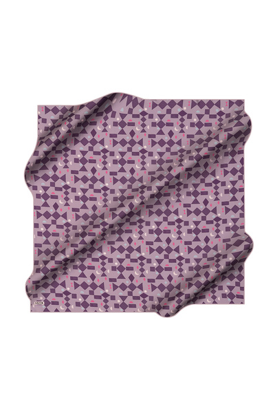 Aker Purple 90X90 Silk Crepe Satin Scarf